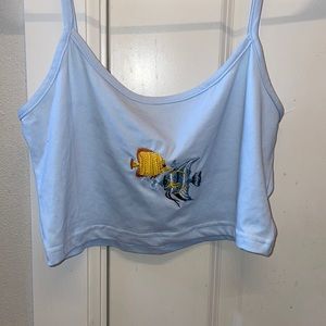 Light Blue Shein Tank-Top with Fish